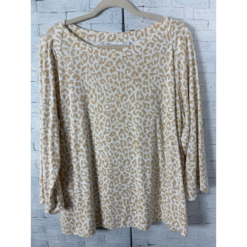 Rafaella women's T-shirt3/4 sleeve animal print 100% cotton soft normcore